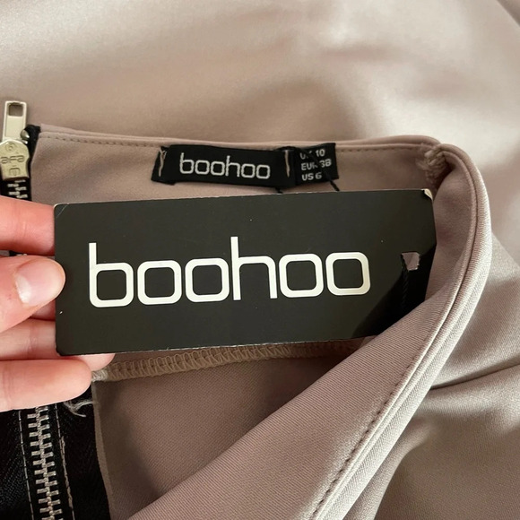 Boohoo NWT Jessica Mauve Pink Notch Split Fitted Midi Pencil Skirt 6 Women’s - Picture 8 of 12